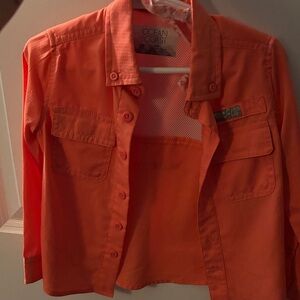 Ocean Coast Kids Orange Button Down Shirt
